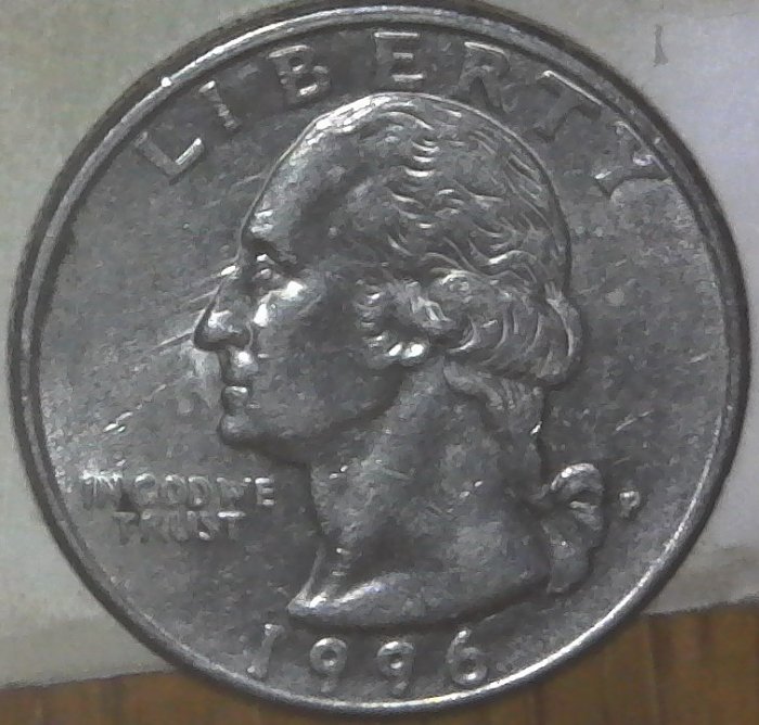 1996-P-Washington-Quarter-With-Accidental-Die-Abrasion-Feeder-Finger-Damage